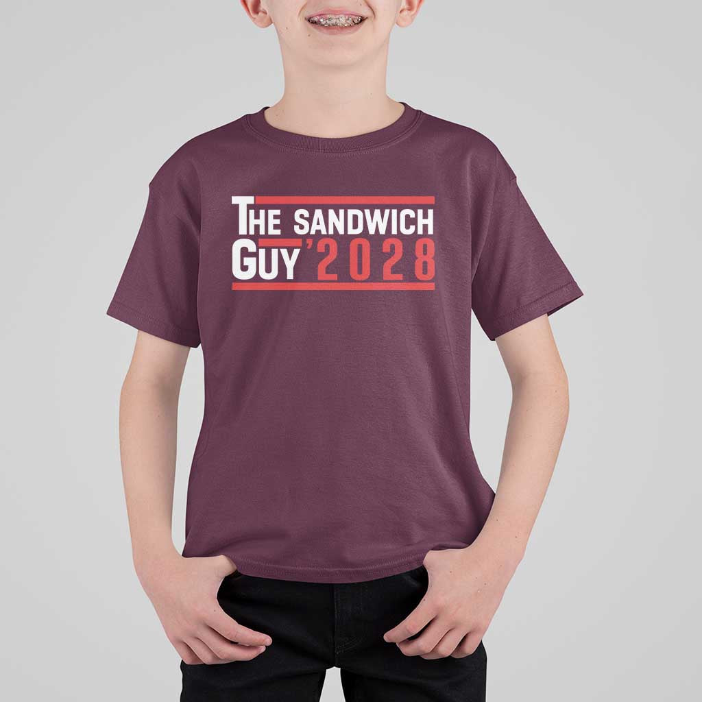 The Sandwich Guy for President 2028 T Shirt For Kid Funny Patriotic Campaign Parody - Wonder Print Shop