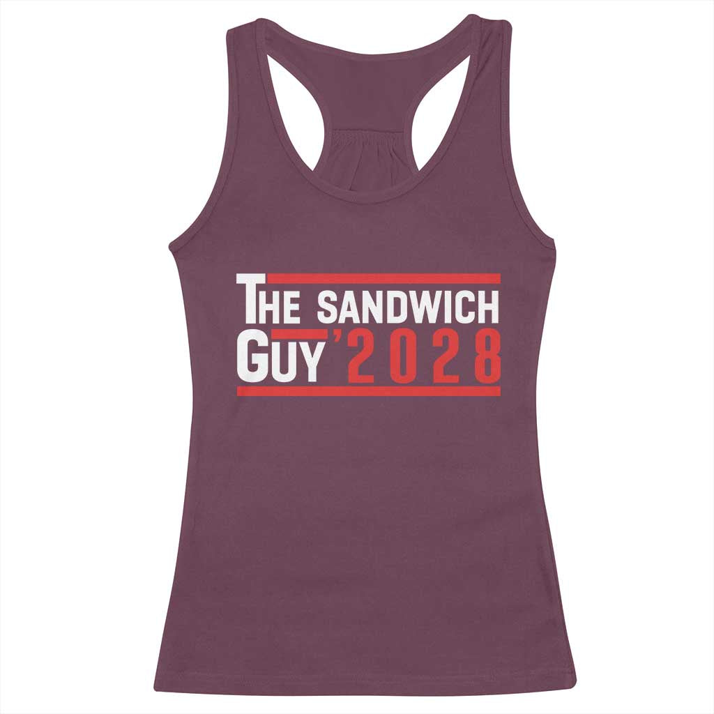 The Sandwich Guy for President 2028 Racerback Tank Top Funny Patriotic Campaign Parody - Wonder Print Shop