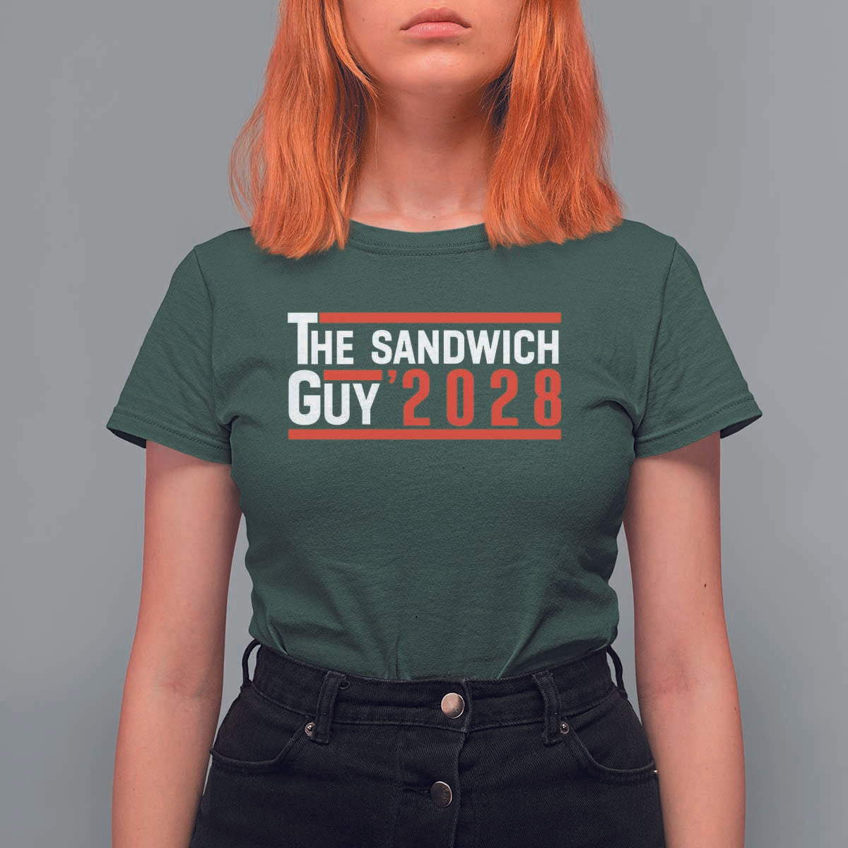 The Sandwich Guy for President 2028 T Shirt For Women Funny Patriotic Campaign Parody - Wonder Print Shop