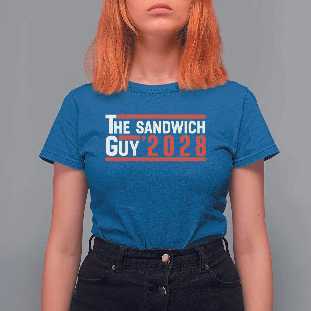 The Sandwich Guy for President 2028 T Shirt For Women Funny Patriotic Campaign Parody - Wonder Print Shop