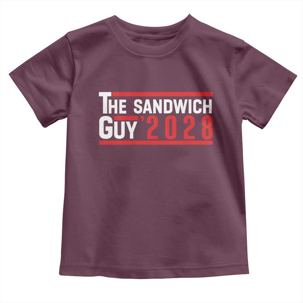 The Sandwich Guy for President 2028 Toddler T Shirt Funny Patriotic Campaign Parody - Wonder Print Shop