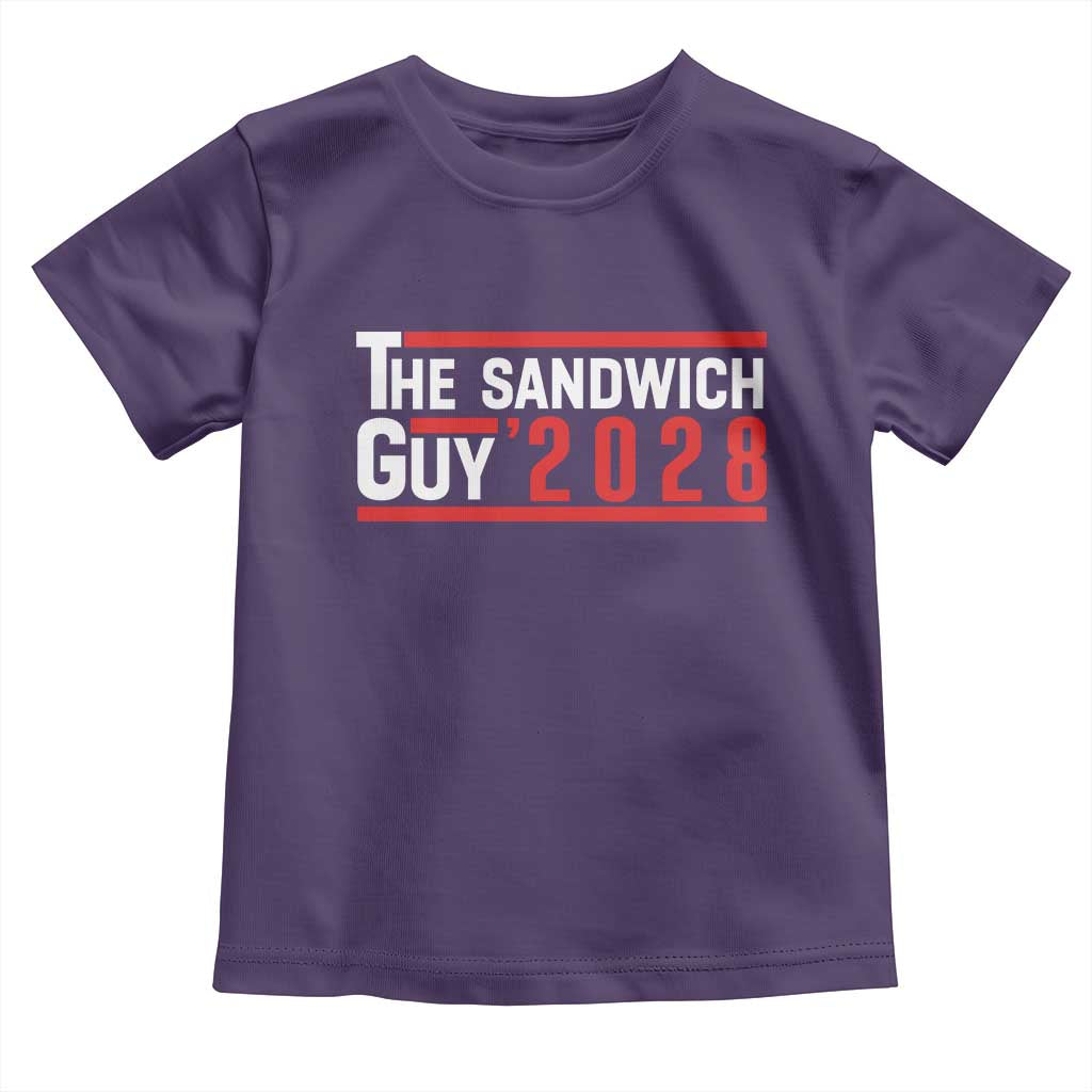 The Sandwich Guy for President 2028 Toddler T Shirt Funny Patriotic Campaign Parody - Wonder Print Shop