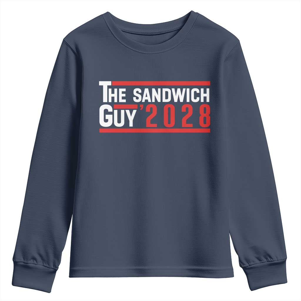 The Sandwich Guy for President 2028 Youth Sweatshirt Funny Patriotic Campaign Parody - Wonder Print Shop