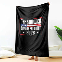 The Sandwich Guy for President 2028 Throw Blanket Funny Patriotic Campaign Parody - Wonder Print Shop