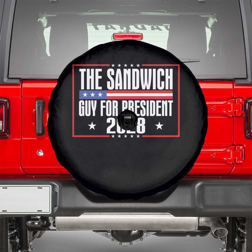 The Sandwich Guy for President 2028 Spare Tire Cover Funny Patriotic Campaign Parody - Wonder Print Shop