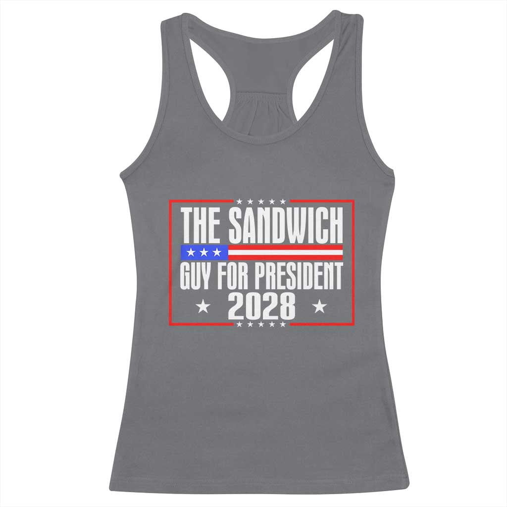 The Sandwich Guy 2028 Racerback Tank Top Political Parody - Wonder Print Shop