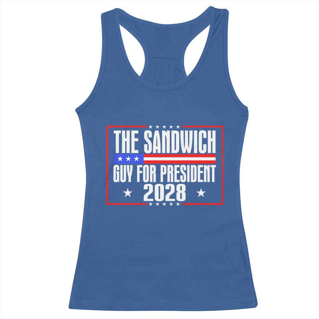 The Sandwich Guy 2028 Racerback Tank Top Political Parody - Wonder Print Shop