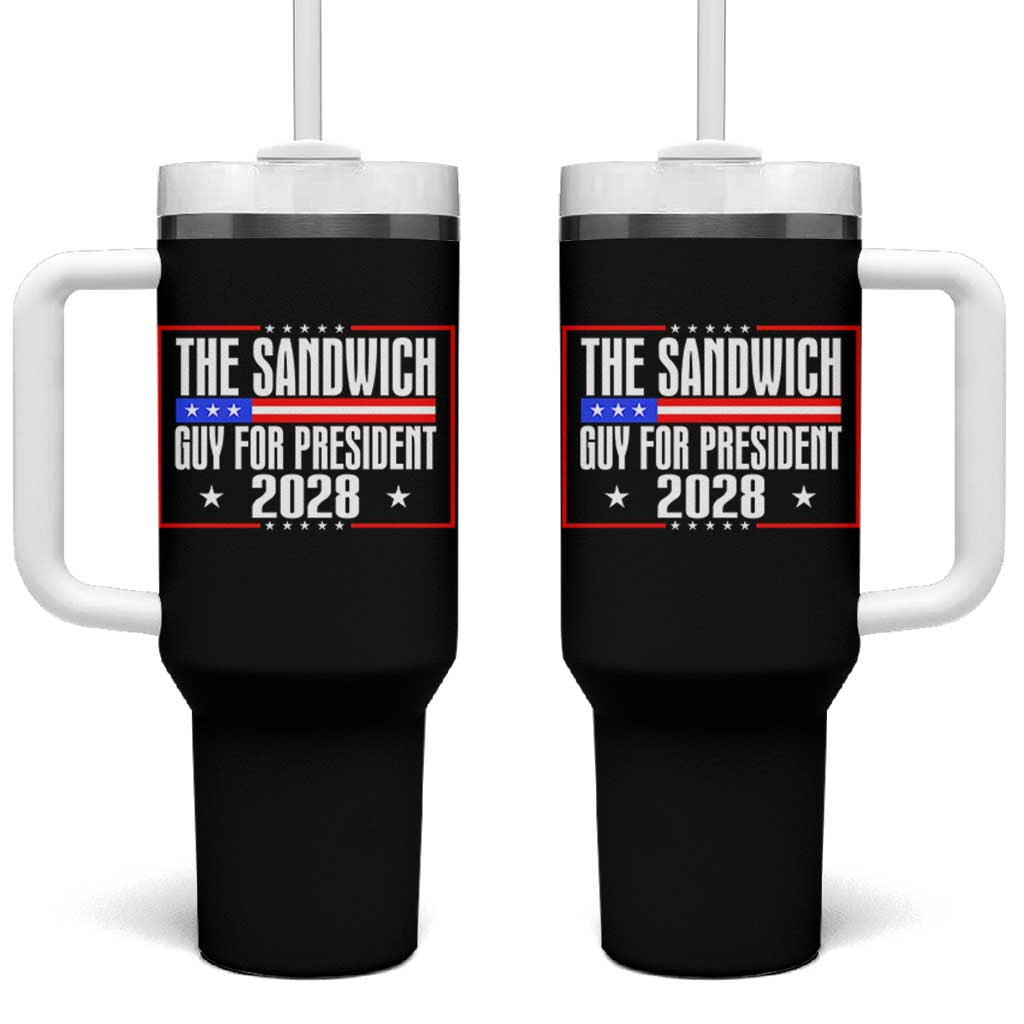 The Sandwich Guy for President 2028 Tumbler With Handle Funny Patriotic Campaign Parody - Wonder Print Shop