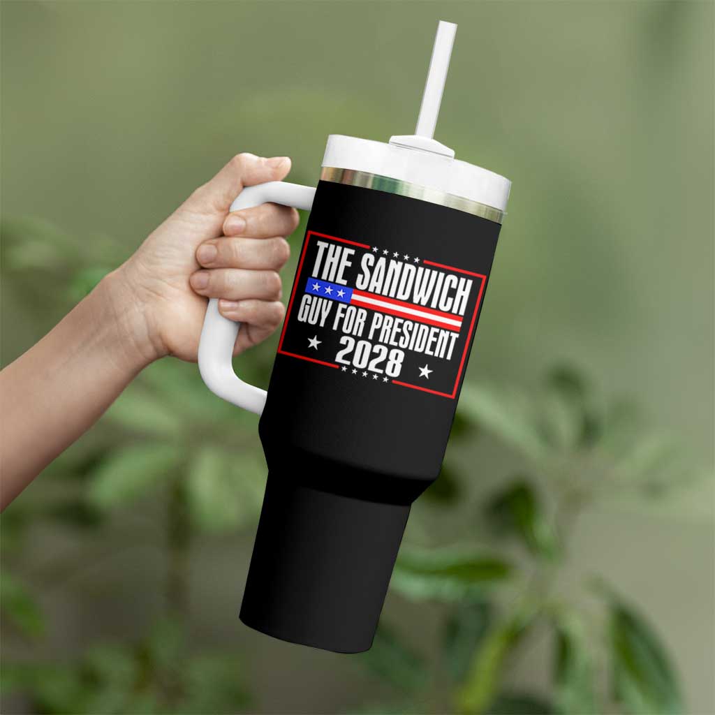 The Sandwich Guy for President 2028 Tumbler With Handle Funny Patriotic Campaign Parody - Wonder Print Shop
