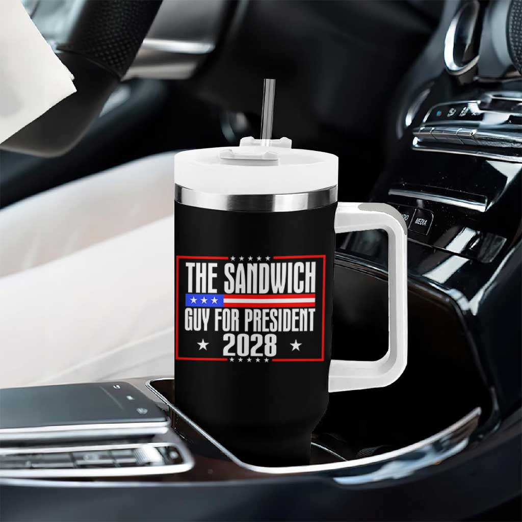 The Sandwich Guy for President 2028 Tumbler With Handle Funny Patriotic Campaign Parody - Wonder Print Shop