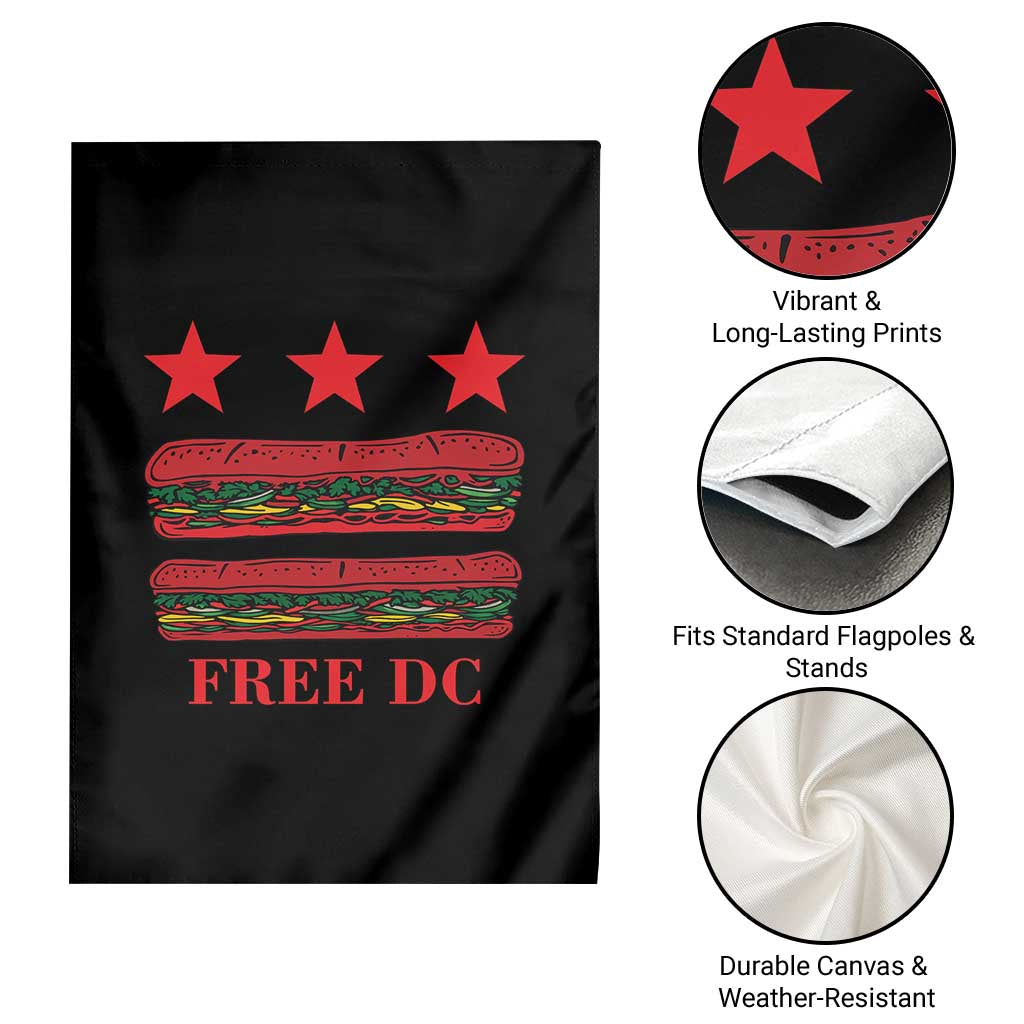 Free DC Funny Flag Parody Garden Flag Washington DC with Baguette Sandwich Twist - Wonder Print Shop