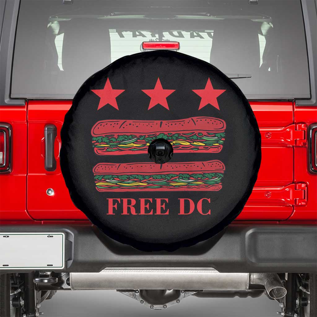 Free DC Funny Flag Parody Spare Tire Cover Washington DC with Baguette Sandwich Twist - Wonder Print Shop