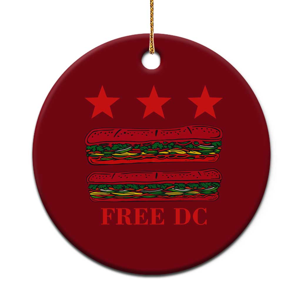 Free DC Funny Flag Parody Ceramic Ornament Washington DC with Baguette Sandwich Twist - Wonder Print Shop