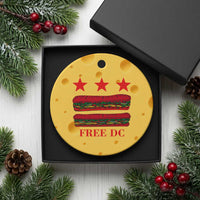 Free DC Funny Flag Parody Ceramic Ornament Washington DC with Baguette Sandwich Twist - Wonder Print Shop
