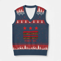 Free DC Funny Flag Parody V-Neck Knit Sweater Vest Washington DC with Baguette Sandwich Twist - Wonder Print Shop