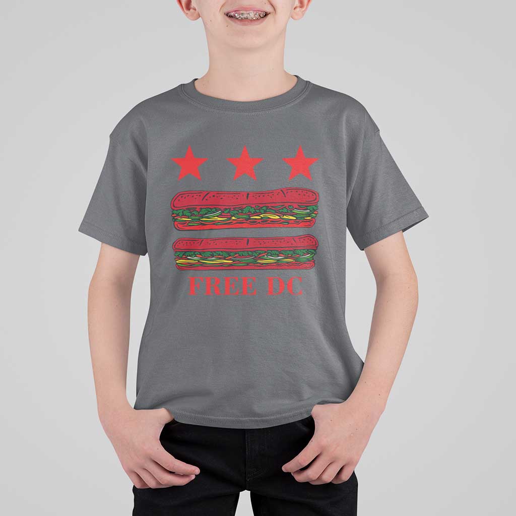 Free DC Funny Flag Parody T Shirt For Kid Washington DC with Baguette Sandwich Twist - Wonder Print Shop