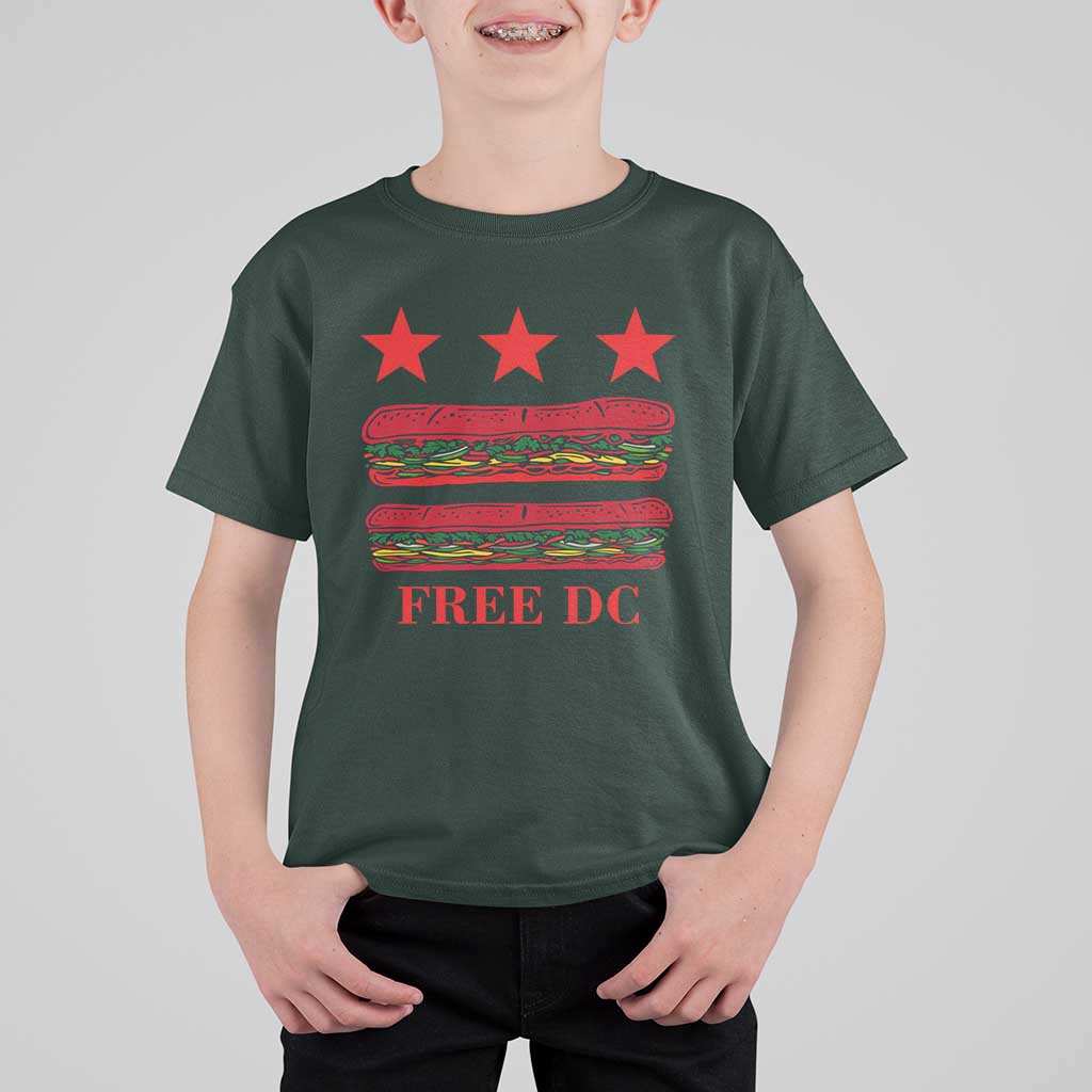 Free DC Funny Flag Parody T Shirt For Kid Washington DC with Baguette Sandwich Twist - Wonder Print Shop