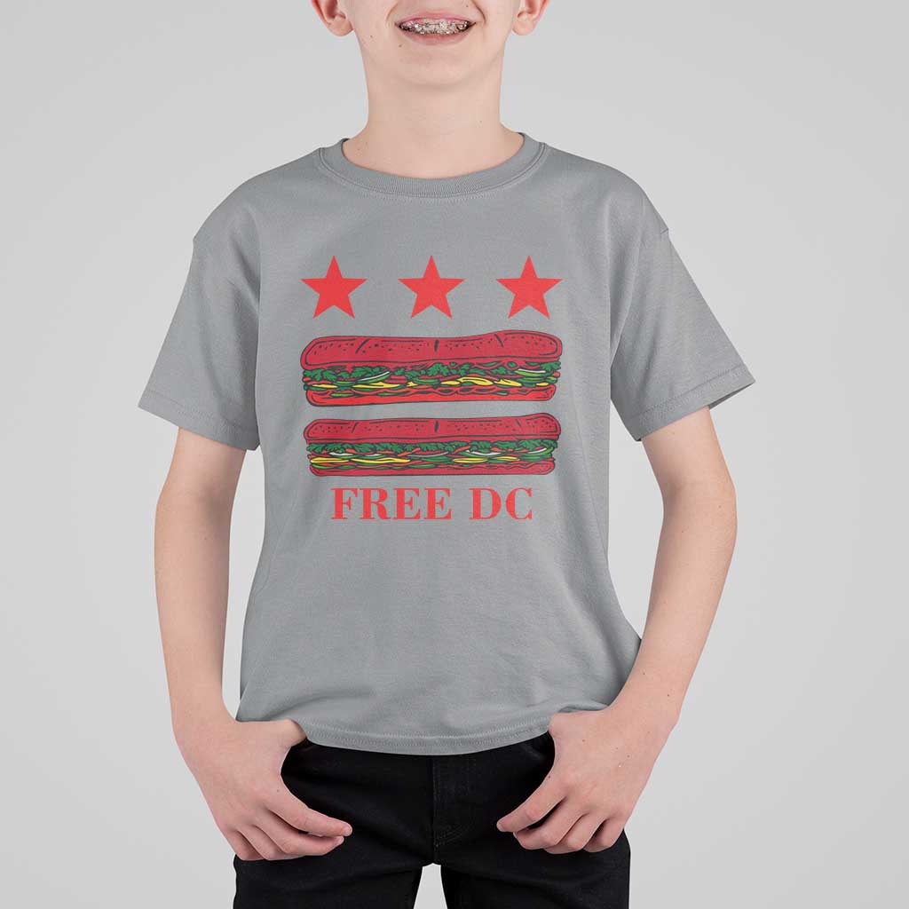 Free DC Funny Flag Parody T Shirt For Kid Washington DC with Baguette Sandwich Twist - Wonder Print Shop