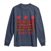 Free DC Funny Flag Parody Long Sleeve Shirt Washington DC with Baguette Sandwich Twist - Wonder Print Shop