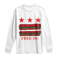 Free DC Funny Flag Parody Long Sleeve Shirt Washington DC with Baguette Sandwich Twist - Wonder Print Shop