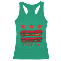 Free DC Funny Flag Parody Racerback Tank Top Washington DC with Baguette Sandwich Twist - Wonder Print Shop