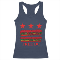 Free DC Funny Flag Parody Racerback Tank Top Washington DC with Baguette Sandwich Twist - Wonder Print Shop