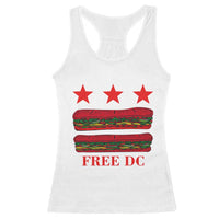 Free DC Funny Flag Parody Racerback Tank Top Washington DC with Baguette Sandwich Twist - Wonder Print Shop