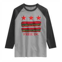 Free DC Funny Flag Parody Raglan Shirt Washington DC with Baguette Sandwich Twist - Wonder Print Shop