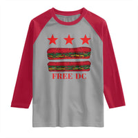 Free DC Funny Flag Parody Raglan Shirt Washington DC with Baguette Sandwich Twist - Wonder Print Shop