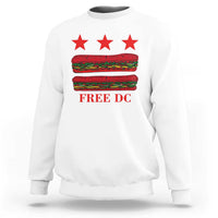 Free DC Funny Flag Parody Sweatshirt Washington DC with Baguette Sandwich Twist - Wonder Print Shop