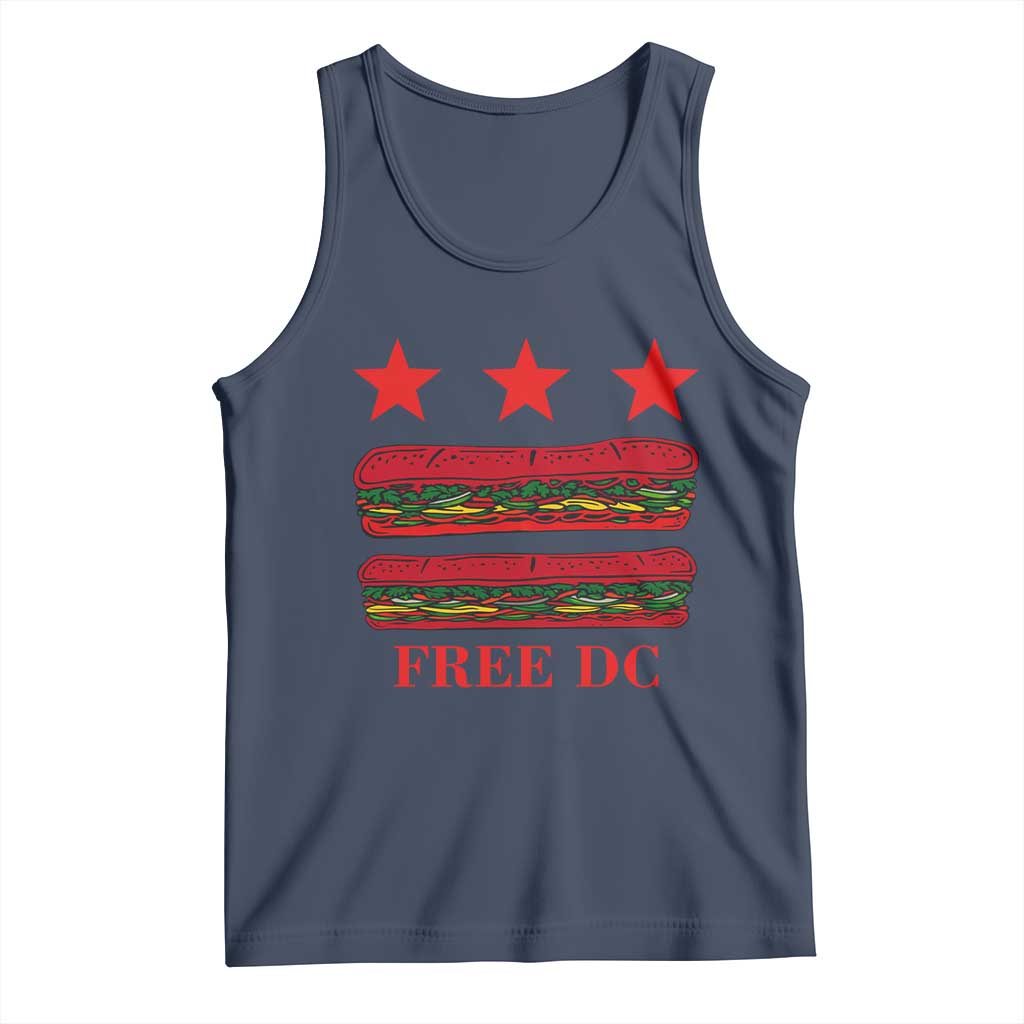 Free DC Funny Flag Parody Tank Top Washington DC with Baguette Sandwich Twist - Wonder Print Shop