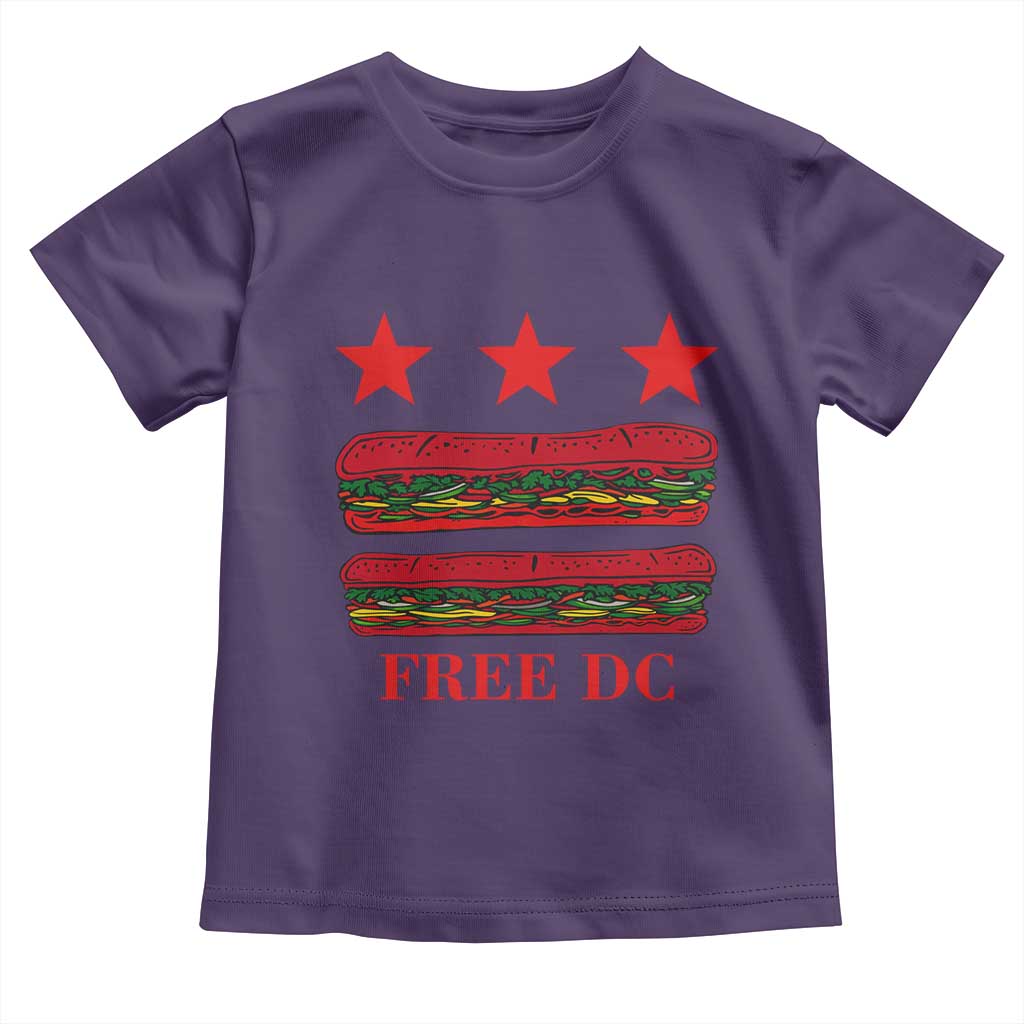 Free DC Funny Flag Parody Toddler T Shirt Washington DC with Baguette Sandwich Twist - Wonder Print Shop