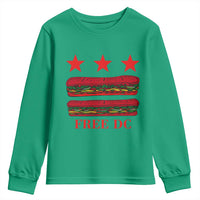 Free DC Funny Flag Parody Youth Sweatshirt Washington DC with Baguette Sandwich Twist - Wonder Print Shop