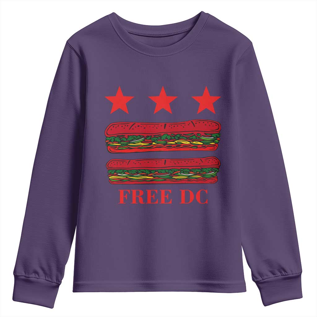Free DC Funny Flag Parody Youth Sweatshirt Washington DC with Baguette Sandwich Twist - Wonder Print Shop