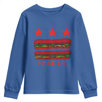 Free DC Funny Flag Parody Youth Sweatshirt Washington DC with Baguette Sandwich Twist - Wonder Print Shop