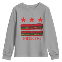 Free DC Funny Flag Parody Youth Sweatshirt Washington DC with Baguette Sandwich Twist - Wonder Print Shop