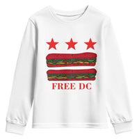 Free DC Funny Flag Parody Youth Sweatshirt Washington DC with Baguette Sandwich Twist - Wonder Print Shop