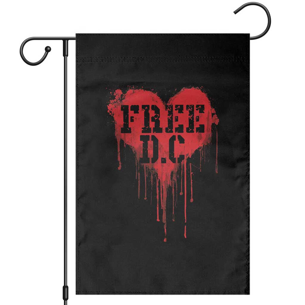 Free DC Graffiti Dripping Heart Graphic Garden Flag Washington DC Pride Political Satire - Wonder Print Shop