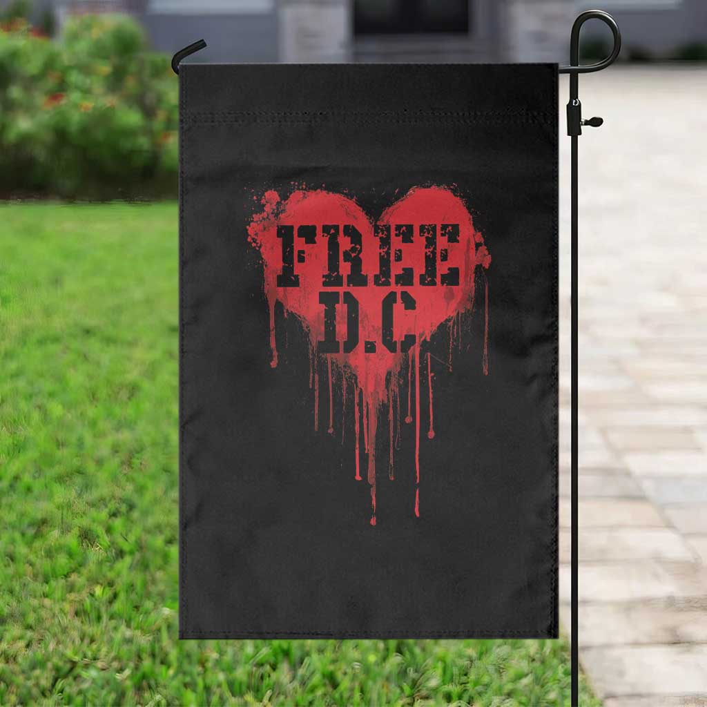 Free DC Graffiti Dripping Heart Graphic Garden Flag Washington DC Pride Political Satire - Wonder Print Shop