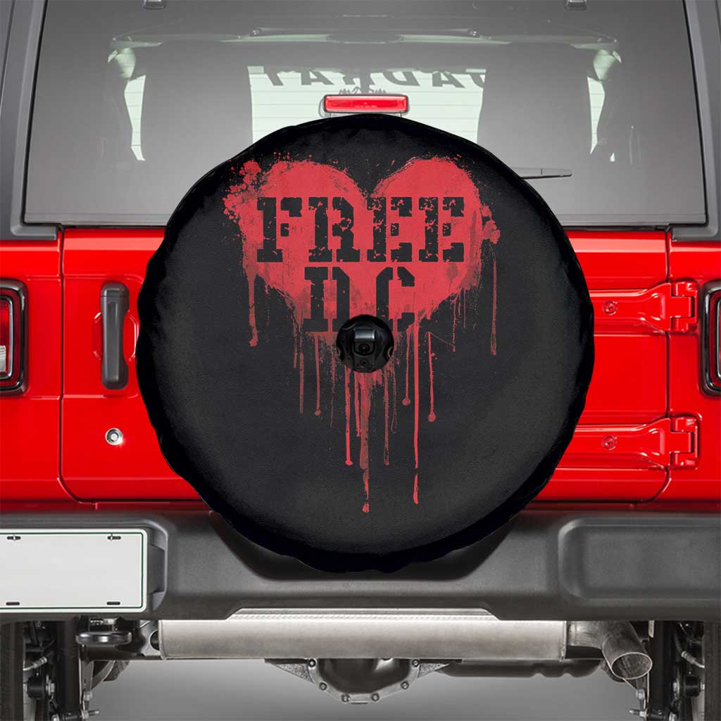 Free DC Graffiti Dripping Heart Graphic Spare Tire Cover Washington DC Pride Political Satire - Wonder Print Shop
