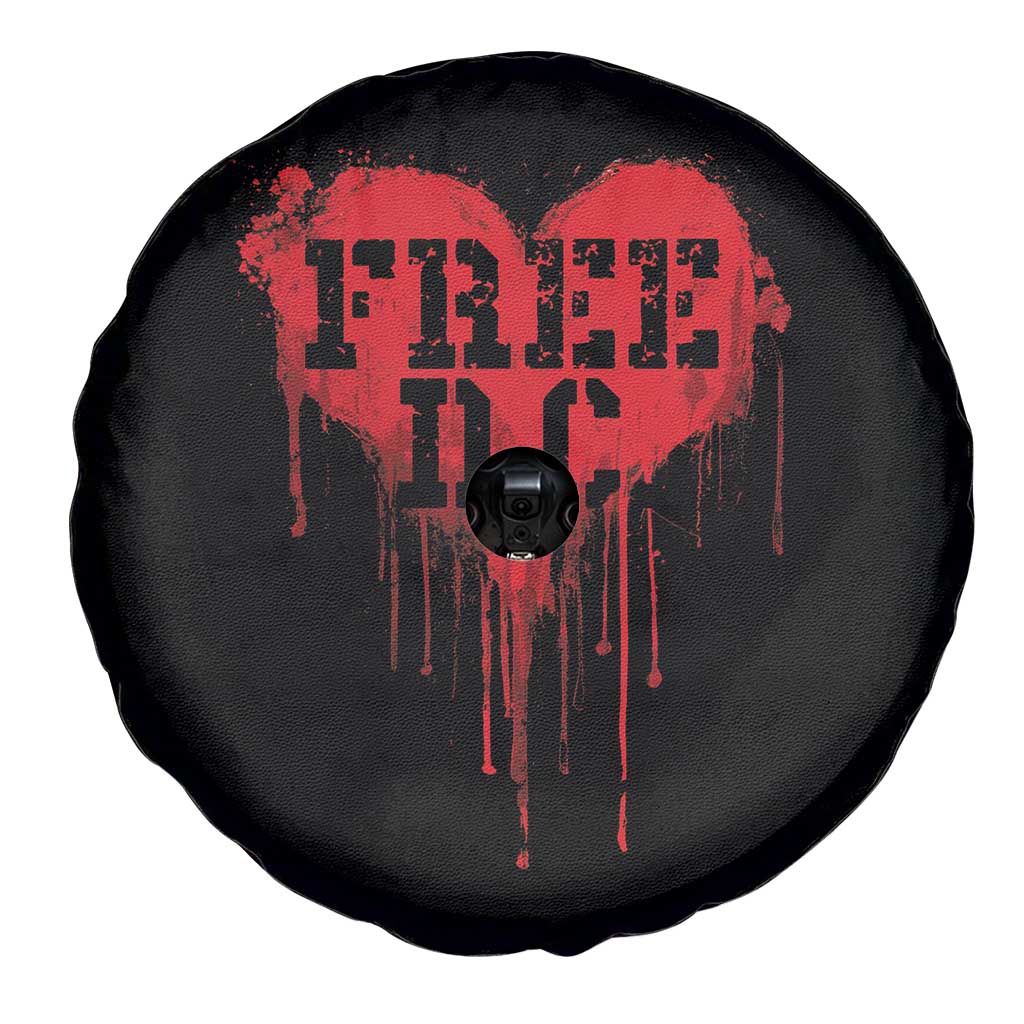 Free DC Graffiti Dripping Heart Graphic Spare Tire Cover Washington DC Pride Political Satire - Wonder Print Shop