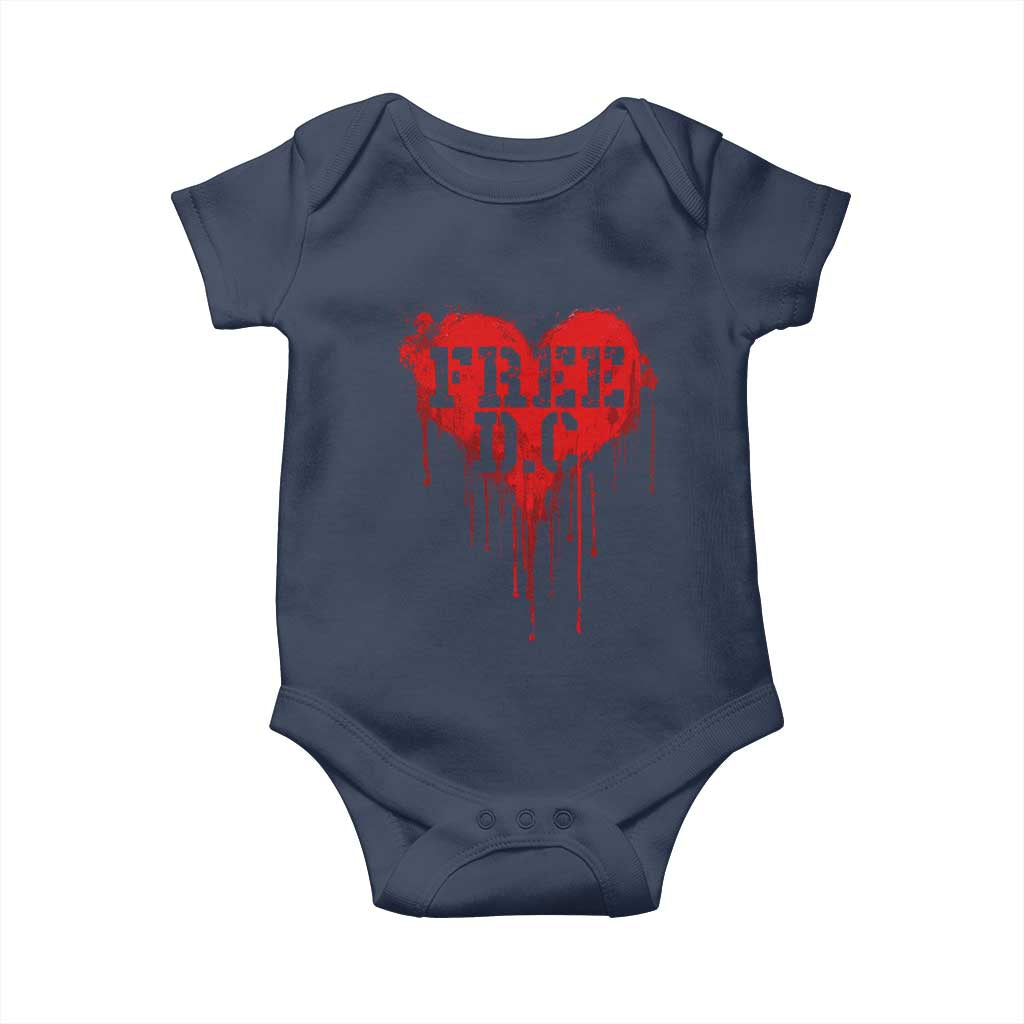 Free DC Graffiti Dripping Heart Graphic Baby Onesie Washington DC Pride Political Satire - Wonder Print Shop