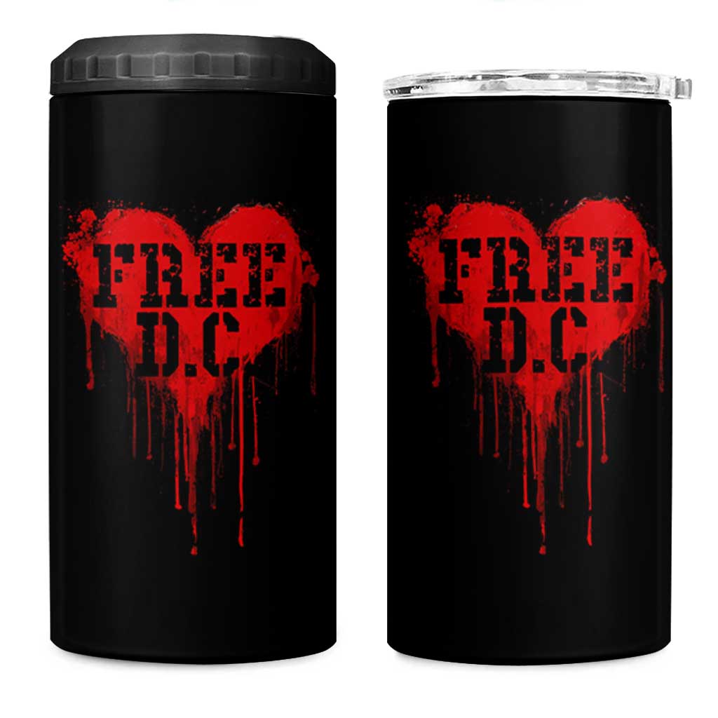 Free DC Graffiti Dripping Heart Graphic 4 in 1 Can Cooler Tumbler Washington DC Pride Political Satire - Wonder Print Shop