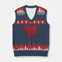 Free DC Graffiti Dripping Heart Graphic V-Neck Knit Sweater Vest Washington DC Pride Political Satire - Wonder Print Shop