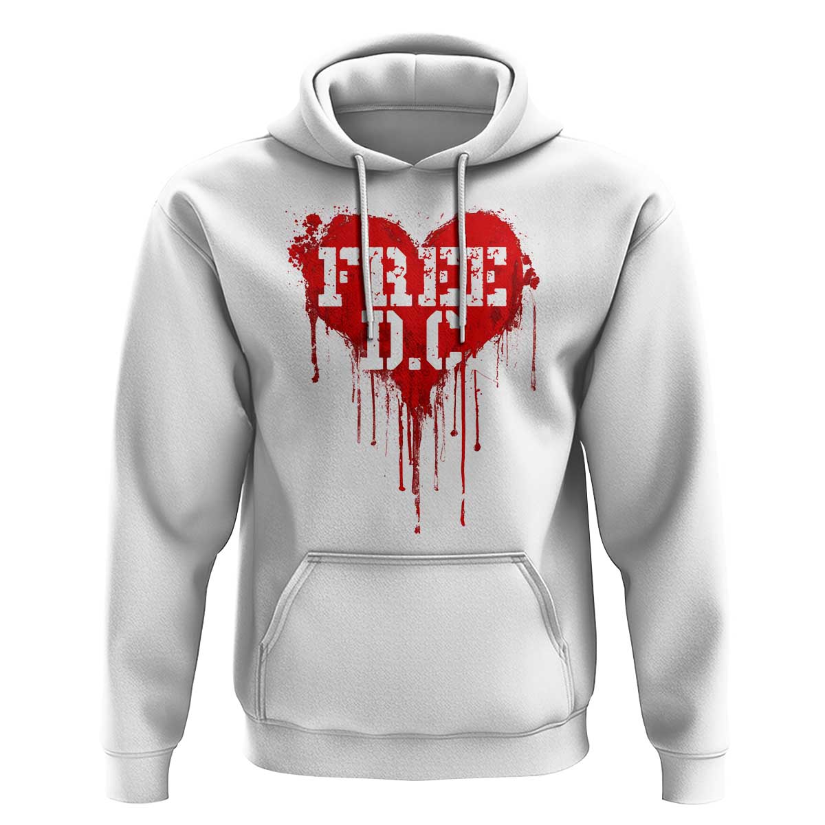 Free DC Graffiti Dripping Heart Graphic Hoodie Washington DC Pride Political Satire - Wonder Print Shop
