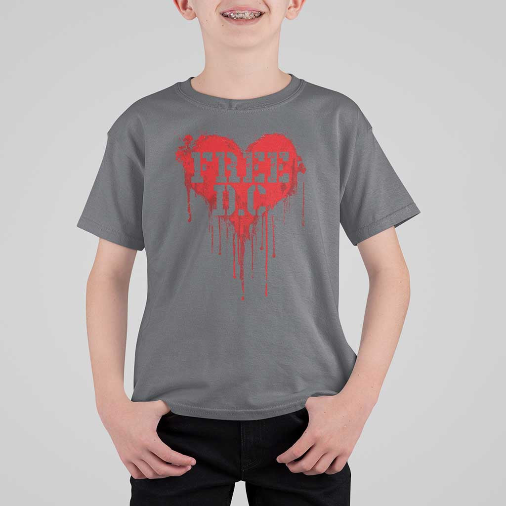 Free DC Graffiti Dripping Heart Graphic T Shirt For Kid Washington DC Pride Political Satire - Wonder Print Shop