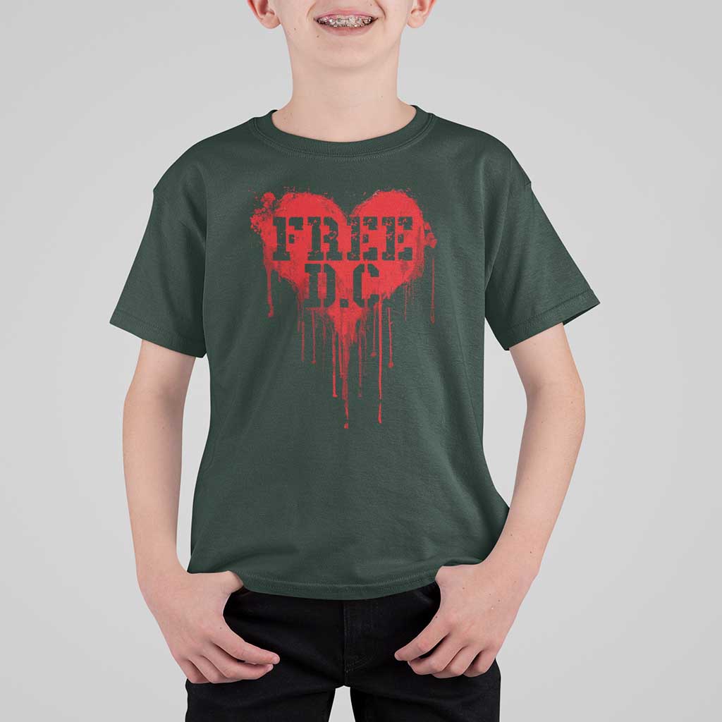 Free DC Graffiti Dripping Heart Graphic T Shirt For Kid Washington DC Pride Political Satire - Wonder Print Shop