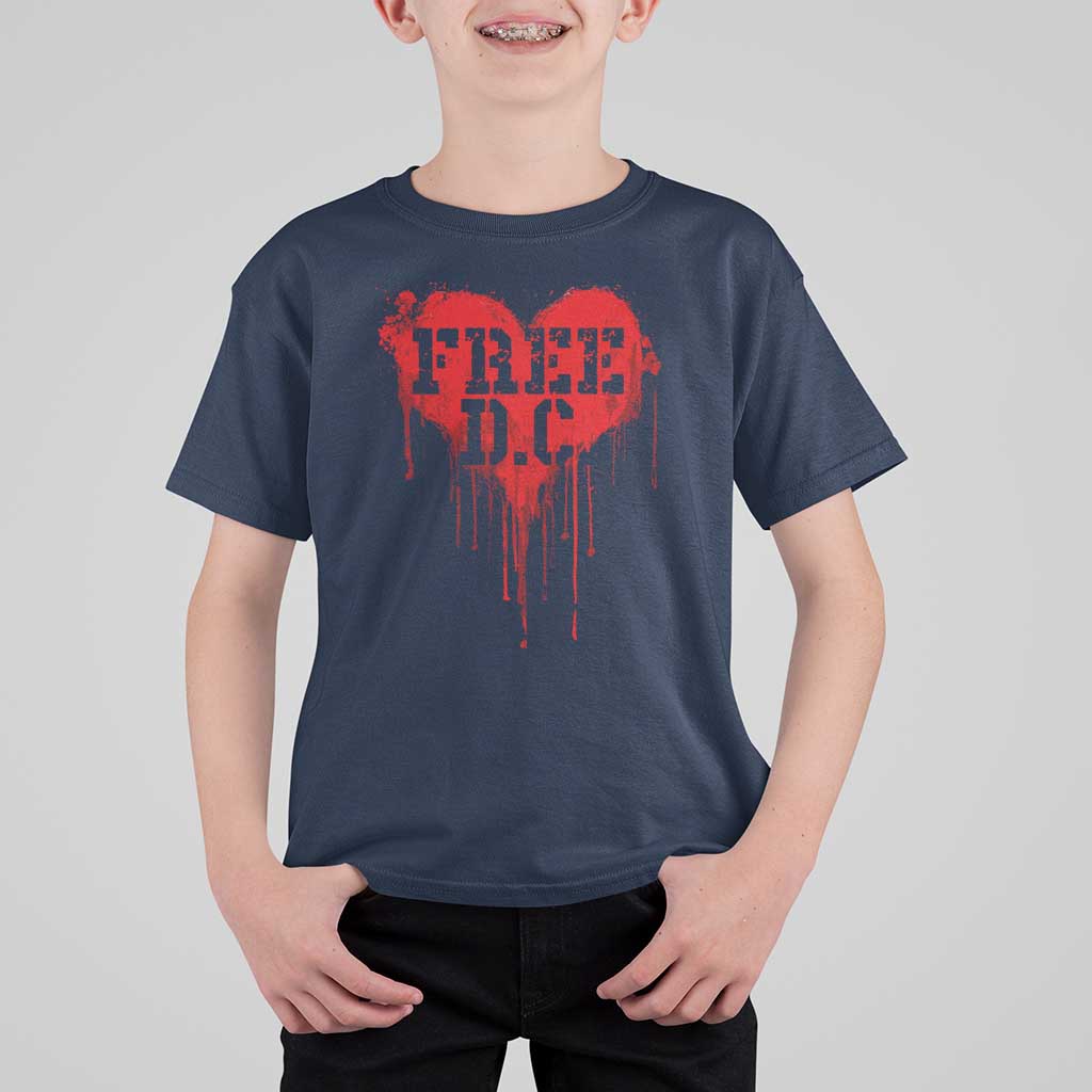 Free DC Graffiti Dripping Heart Graphic T Shirt For Kid Washington DC Pride Political Satire - Wonder Print Shop
