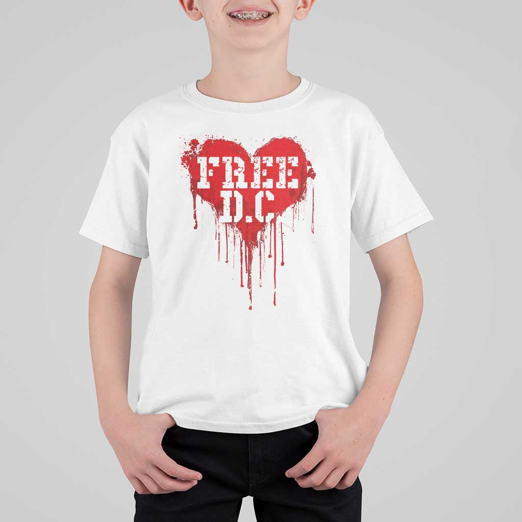 Free DC Graffiti Dripping Heart Graphic T Shirt For Kid Washington DC Pride Political Satire - Wonder Print Shop