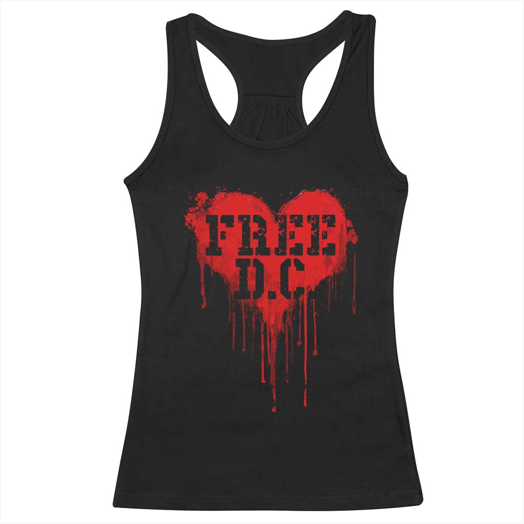 Free DC Graffiti Dripping Heart Graphic Racerback Tank Top Washington DC Pride Political Satire - Wonder Print Shop